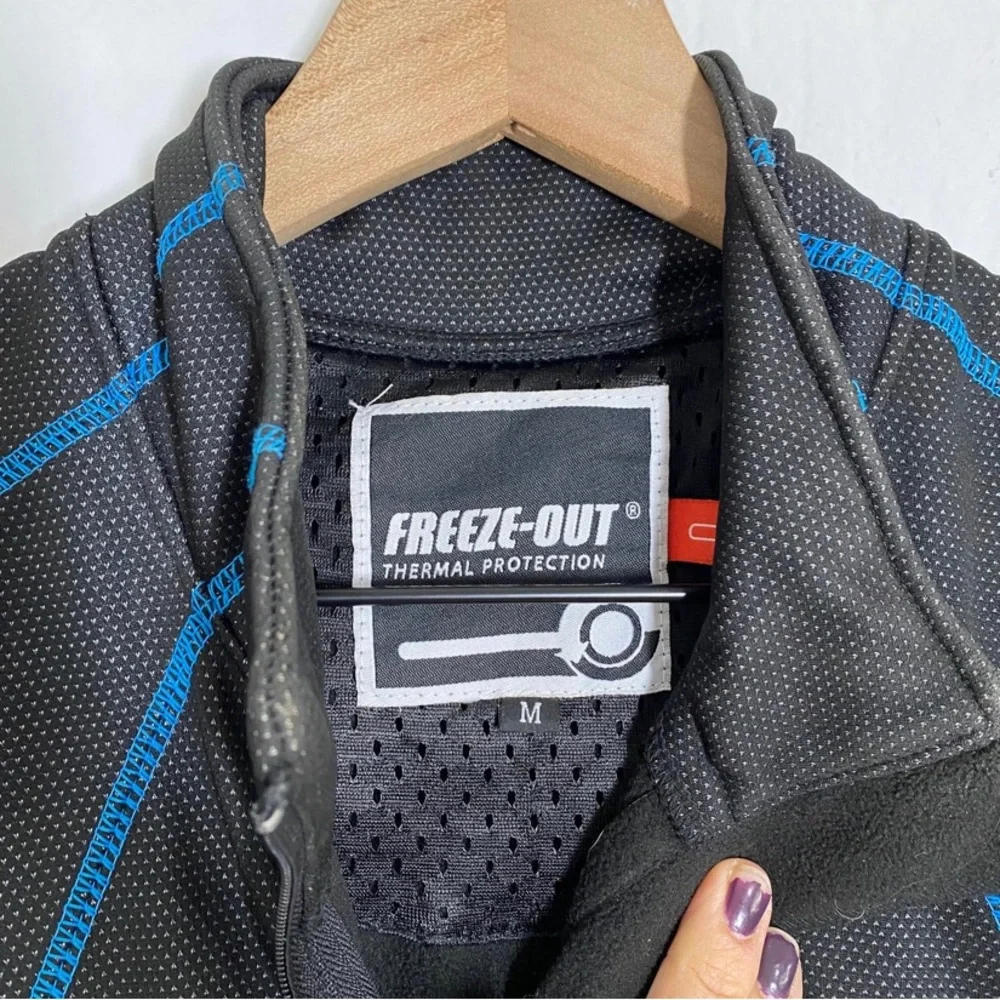 Freeze Out Thermal Protection Men’s M Black Blue Full zip Jacket Convert Vest